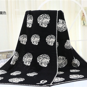 Unique Skull Scarf Shawls Women Winter Warm Wool Panties 180*70CM - Black White