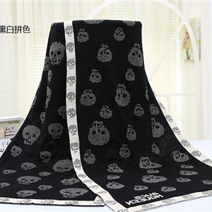 Unique Skull Scarf Shawls Women Winter Warm Wool Panties 180*70CM - Black