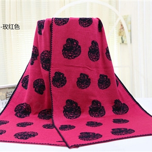 Unique Skull Scarf Shawls Women Winter Warm Wool Panties 180*70CM - Rose
