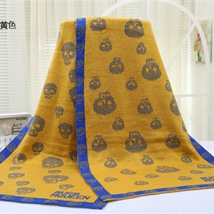 Unique Skull Scarf Shawls Women Winter Warm Wool Panties 180*70CM - Yellow