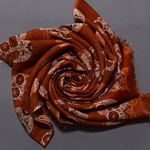 Unique Skull Scarf Shawls Women Winter Warm Wool Panties 190*65CM - Orange