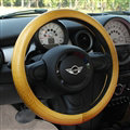 Calssic  Crocodile Grain PU Leather Vehicle Steering Wheel Covers 15 inch 38CM - Yellow