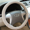 Calssic Swallow Gird Flax Universal Car Steering Wheel Covers 15 inch 38CM - Coffee