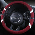 Classic Man Universal Auto Steering Wheel Covers for Flax 15 inch 38CM - Red