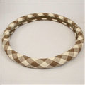 Classic Plaid Universal Car Steering Wheel Covers for Flax 15 inch 38CM - Coffee
