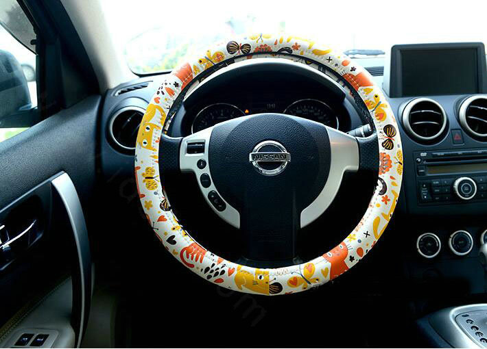 Fun Pink Butterfly Steering Wheel Cover – Universal Fit For Most Cars & Trucks, Soft Synthetic Leather, BDK SW-509-PK