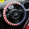 Fashion Female US Flag Universal Car Steering Wheel Covers PVC 15 inch - Red Blue