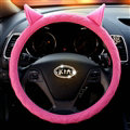 Personality Ears PU Leather Universal Car Steering Wheel Covers 15 inch - Rose