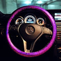 Personalized Plating Laser Leather Car Steering Wheel Covers 15 inch 38CM - Purple