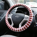 Personalized Stripe Monkey Universal Car Steering Wheel Covers PVC 15 inch - Red White