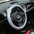 Personalized Stripe Universal Car Steering Wheel Covers PVC 15 inch - Blue White