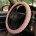 Princess Style Lace Car Steering Wheel Covers Cotton 15 inch 38CM - Pink