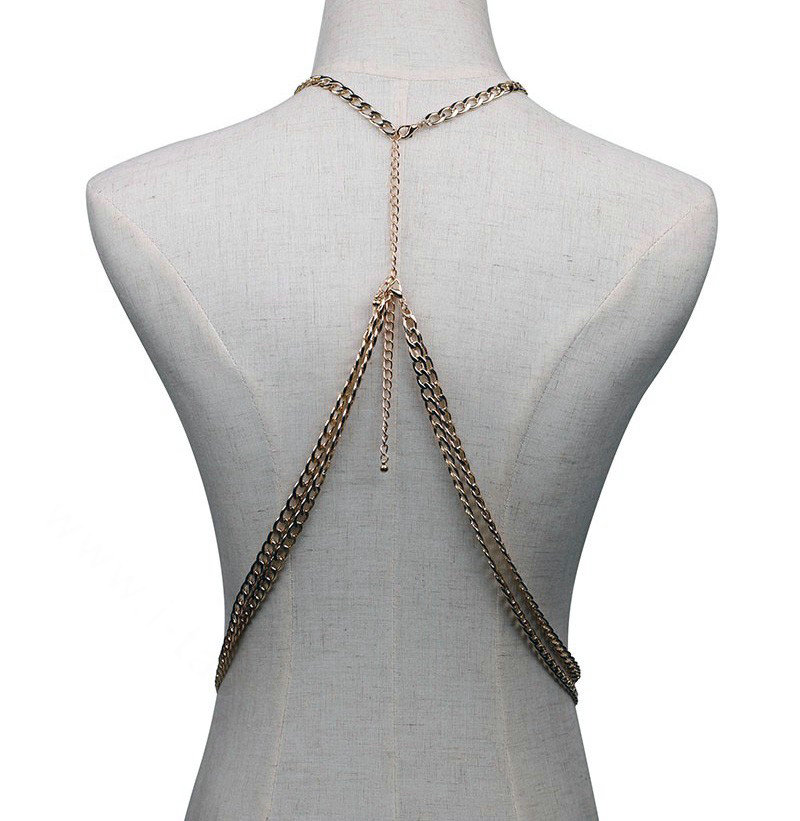 Bling Rhinestone Crystal Body Chain Bikini Beach Party Swimsuit Necklace Jewelry - White