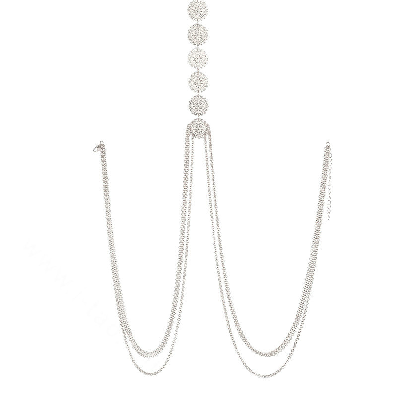 Bohemia Bikini Beach Alloy Sequins Waist Body Chains Dress Decro Necklace Jewelry - Sliver