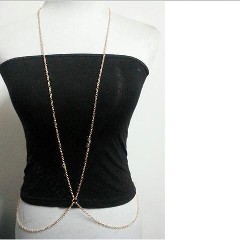 Calssic Bikini Beach Alloy Belly Waist Body Chains Dress Decro Necklace Jewelry - Gold