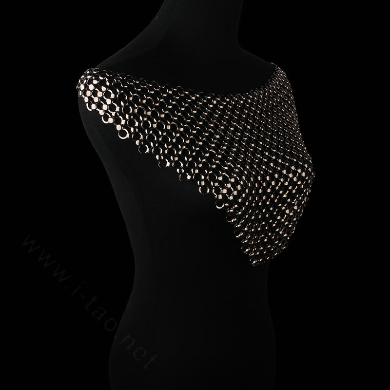 Exaggerated Heavy Metal Choker Pendant Maxi Necklace Sexy Bar Bikini Body Chains Accessories - Black