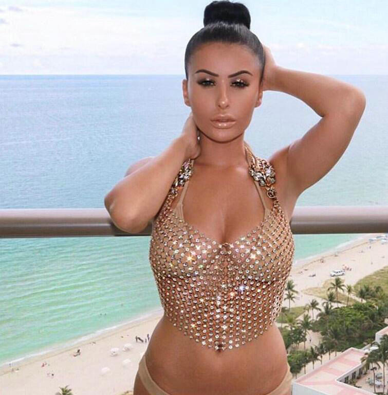 Exaggerated Heavy Metal Choker Pendant Maxi Necklace Sexy Bar Bikini Body Chains Accessories - Gold
