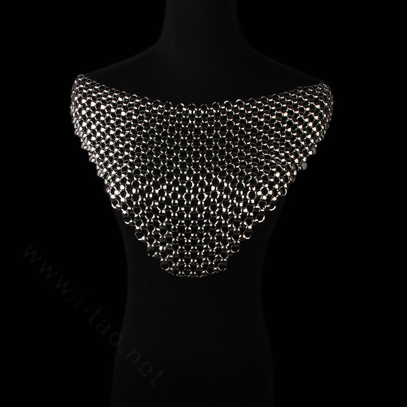 Exaggerated Heavy Metal Choker Pendant Maxi Necklace Sexy Bar Bikini Body Chains Accessories - Sliver