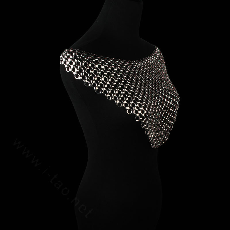 Exaggerated Heavy Metal Choker Pendant Maxi Necklace Sexy Bar Bikini Body Chains Accessories - Sliver