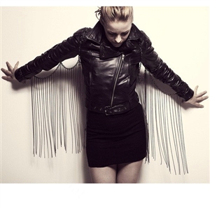 Fashion Body Chain Nightclub Showgirl Back Wing Tassel Punk Long Necklace Jewelry - Gun black