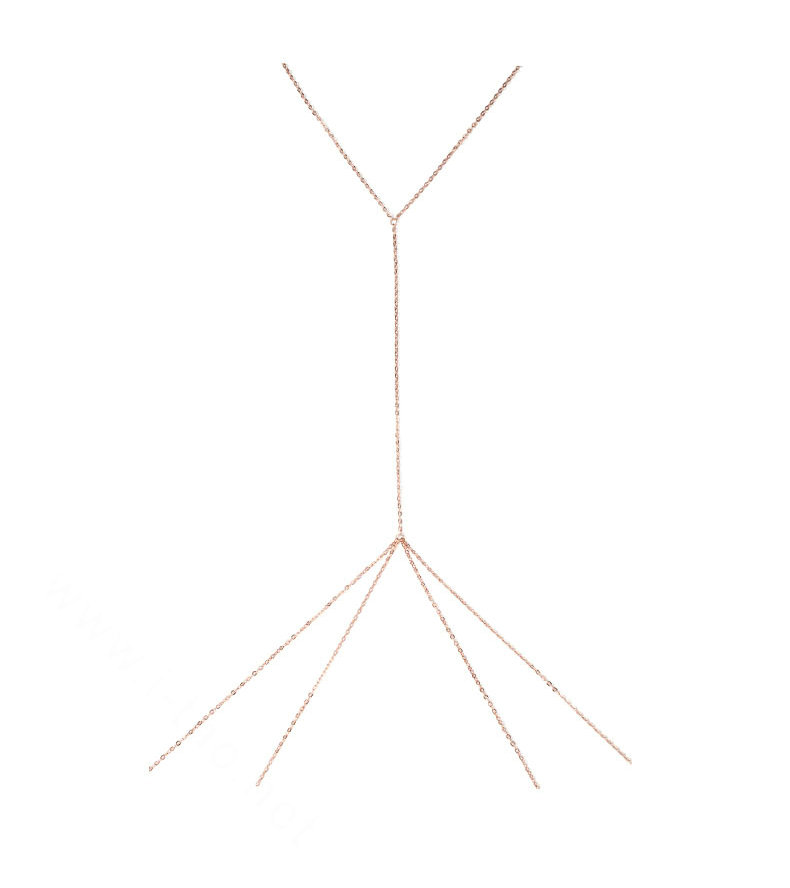 Hot sales Summer Layering Sexy Bikini Body Chains Dress Decro Necklace Jewelry - Gold