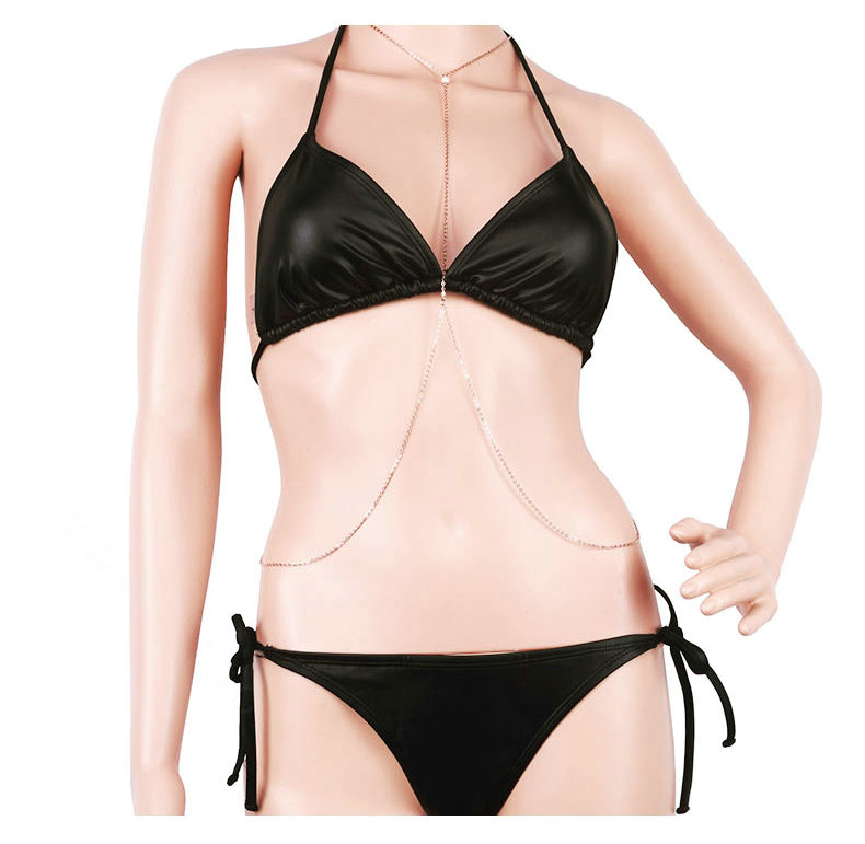 Hot sales Summer Sexy Bikini Body Chains Dress Decro Necklace Jewelry - Gold