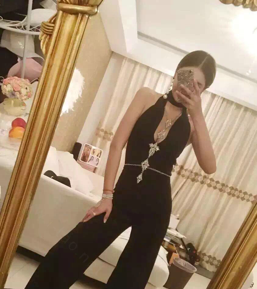 Luxury Banquet Diamonds Flower Belly Body Chain Bikini Beach Decro Necklace Jewelry - White