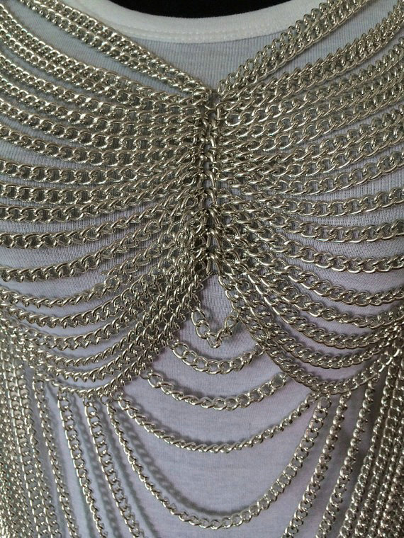 Luxury Full Belly Waist Body Chain Halter Bra Lingerie Dress Decor Necklace Jewelry - Gold