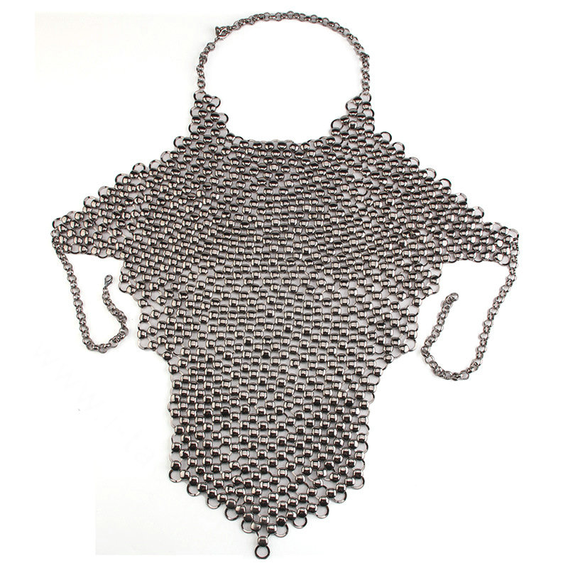 Luxury Heavy Metal Choker Pendant Maxi Necklace Sexy Bar Bikini Body Chains Accessories - Black