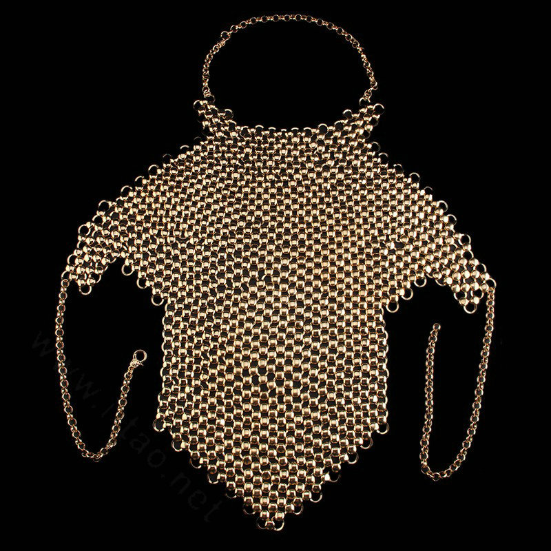 Luxury Heavy Metal Choker Pendant Maxi Necklace Sexy Bar Bikini Body Chains Accessories - Gold