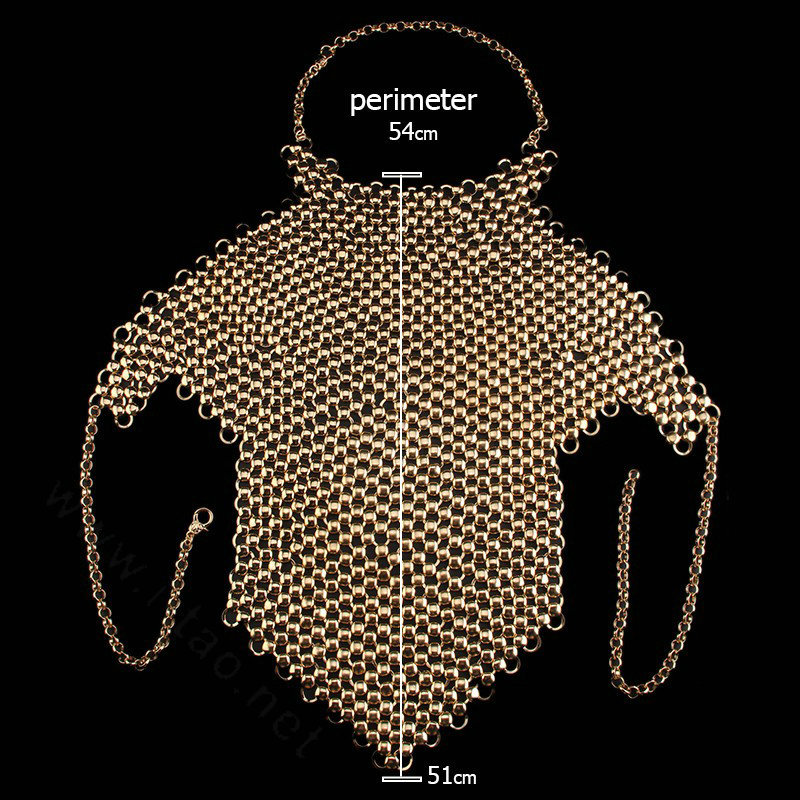 Luxury Heavy Metal Choker Pendant Maxi Necklace Sexy Bar Bikini Body Chains Accessories - Gold