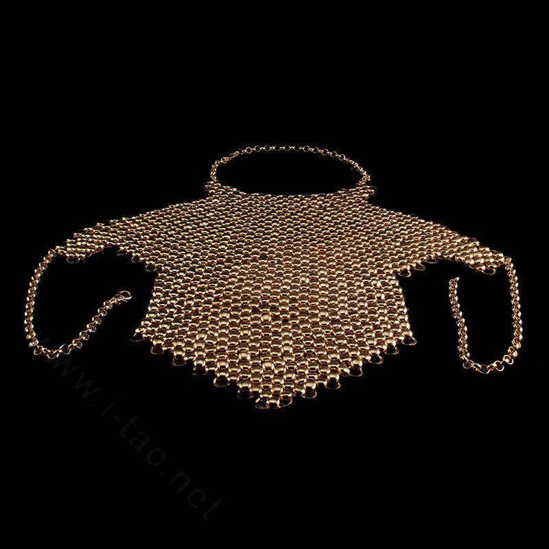 Luxury Heavy Metal Choker Pendant Maxi Necklace Sexy Bar Bikini Body Chains Accessories - Gold