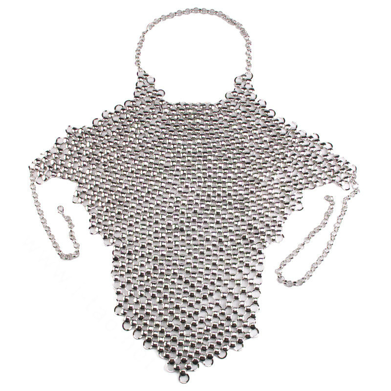 Luxury Heavy Metal Choker Pendant Maxi Necklace Sexy Bar Bikini Body Chains Accessories - Sliver