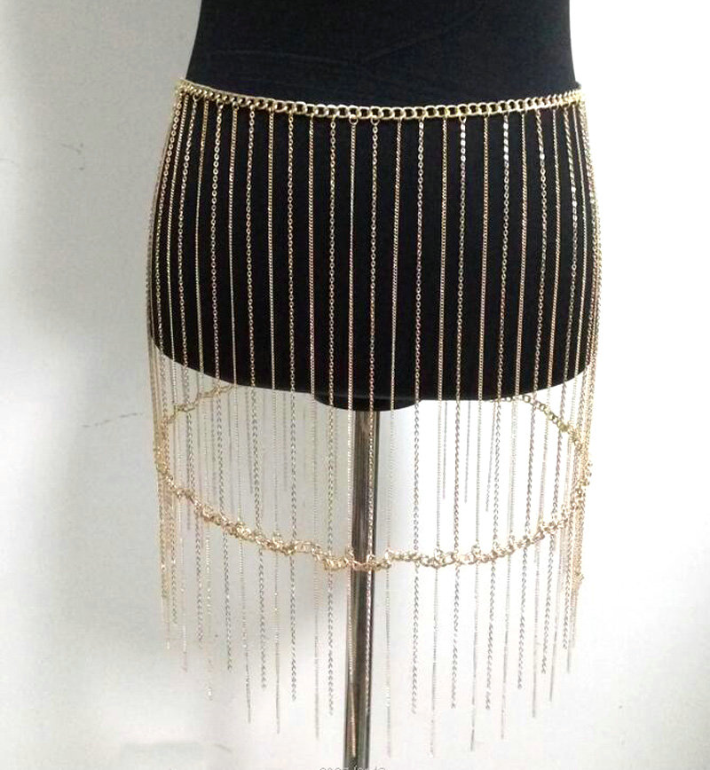 New Sexy Tassel Belly Waist Chain Bikini Body Chain Jewelry For Women - Gold