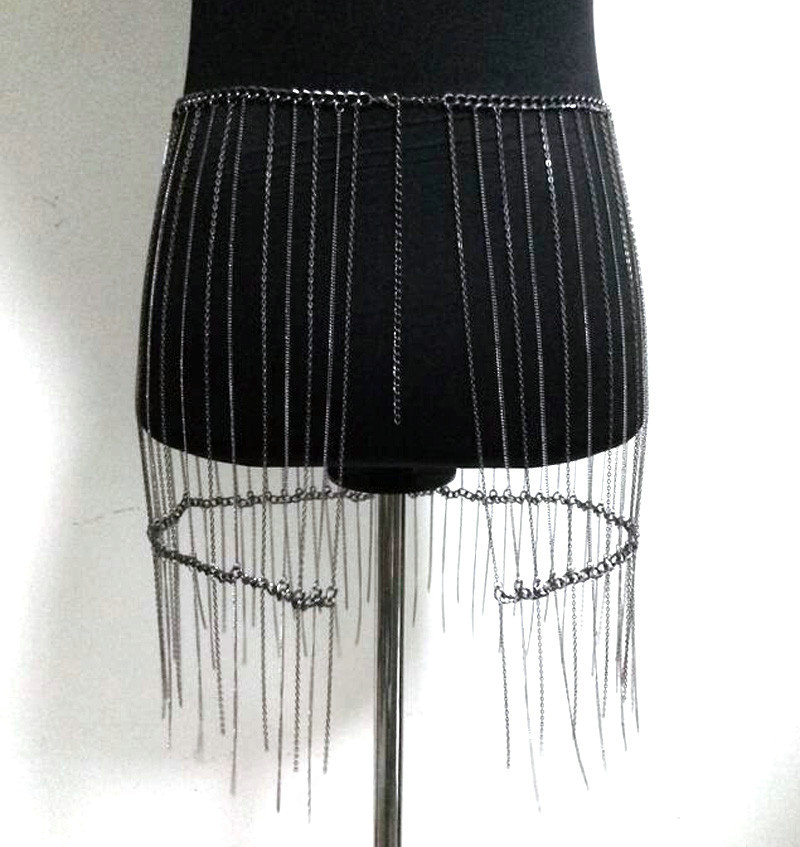 New Sexy Tassel Belly Waist Chain Bikini Body Chain Jewelry For Women - Gray
