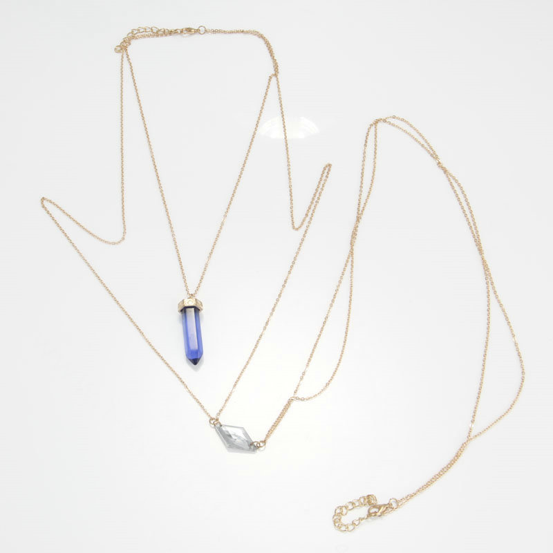 Unique 14K Crystal Waist Body Chains Bikini Beach Dress Decro Necklace Jewelry - Blue