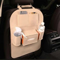 Large Waterproof Felt Car Seat Back Organizer Holder Pocket Hanger Storage Bag - Beige
