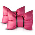 2PCS Bowknot Auto Headrest Leather Car Neck Pillow Four Seasons General for Women - Rose