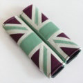 2pcs Car Safety Seat Belt Covers England UK Flag Leather Shoulder Pads - Green Purple