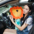 Childen Plush Large Lion Car Safety Seat Belt Covers Shoulder Pads PP Cotton 1pcs - Orange