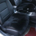 High Quality Wool Universal Car Seat Cushion Winter Fur One Piece Pads 1pcs - Black