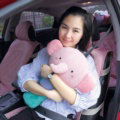 Large Elephant Plush Car Safety Seat Belt Covers Shoulder Pads PP Cotton for Childen 1pcs - Pink