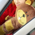 Large Plush Bear Car Safety Seat Belt Covers Shoulder Pads Pillow for Childen 1pcs - Brown