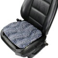 Leopard Print Plush Car Front Seat Cushion Woman Winter Universal Seat Pads 1pcs - Black White