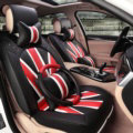 Luxury Mi British Flag Style Universal Car Seat Cushion PU Leather 12pcs Sets - Black Red
