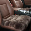 Luxury Pure Wool Universal Car Seat Cushion Winter Sheepskin Fur Auto Pads 1pcs - Coffee