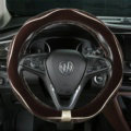 Luxury Winter Velvet Handlebar Plush Car Steering Wheel Covers 15 inch 38CM - Coffee