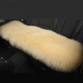 Luxury Winter Wool Universal Car Seat Long Cushion Sheepskin Fur One Piece Pads 1pcs - Beige