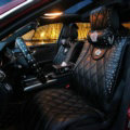 Personalized Leather Car Seat Covers Punk Rivet Universal Auto Cushion 10pcs Sets - Black