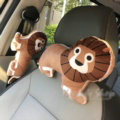 Personalized Lion Plush Car Safety Seat Belt Covers Shoulder Pads 2pcs - Brown